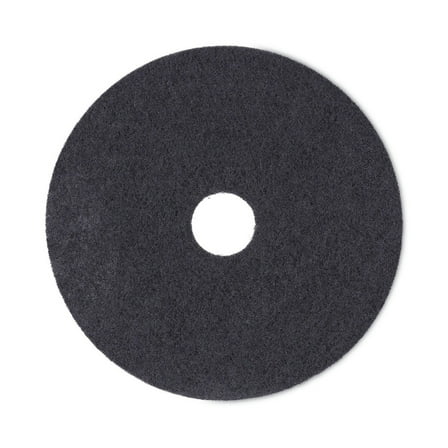 Boardwalk Stripping Floor Pads 15" Diameter Black 5/Carton (BWK4015BLA)