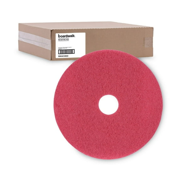 Boardwalk Standard Buffing Floor Pads 18" Diameter Red 5/Carton 4018RED