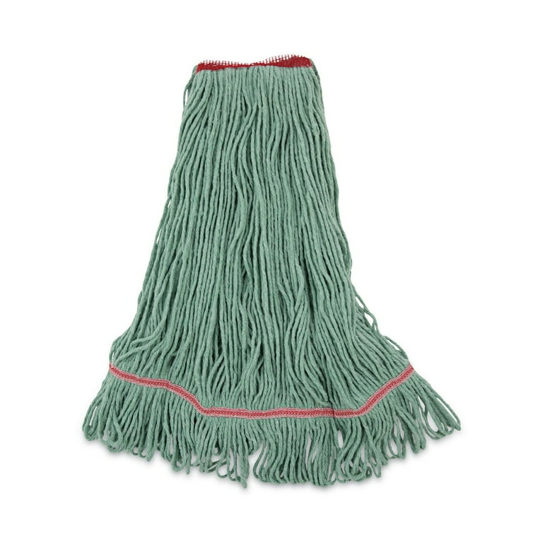 Mop Head, Premium Standard Head, Cotton/Rayon Fiber, Large, Green Mop Head, Premium Standard Head, Cotton/Rayon Fiber, Large, Green