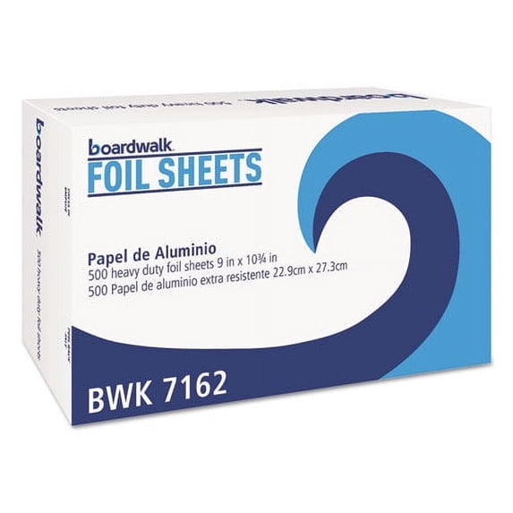 Boardwalk BWK7162BX 500-Piece/Box Standard 9 in. x 10-3/4 in. Aluminum Foil Pop-Up Sheets
