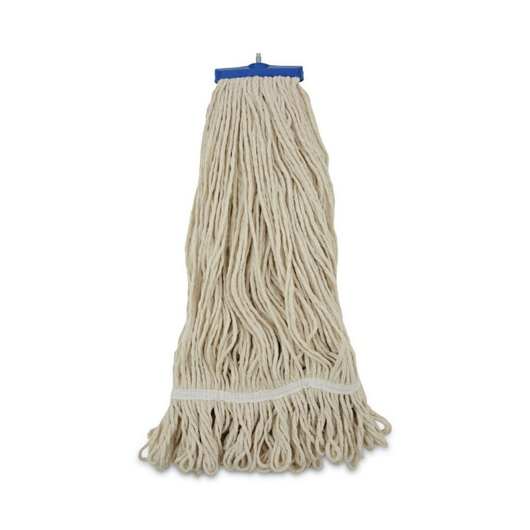 Mop Head, Lie-Flat Head, Cotton Fiber, 24 oz., White, 12/Carton Mop Head, Lie-Flat Head, Cotton Fiber, 24 oz., White, 12/Carton