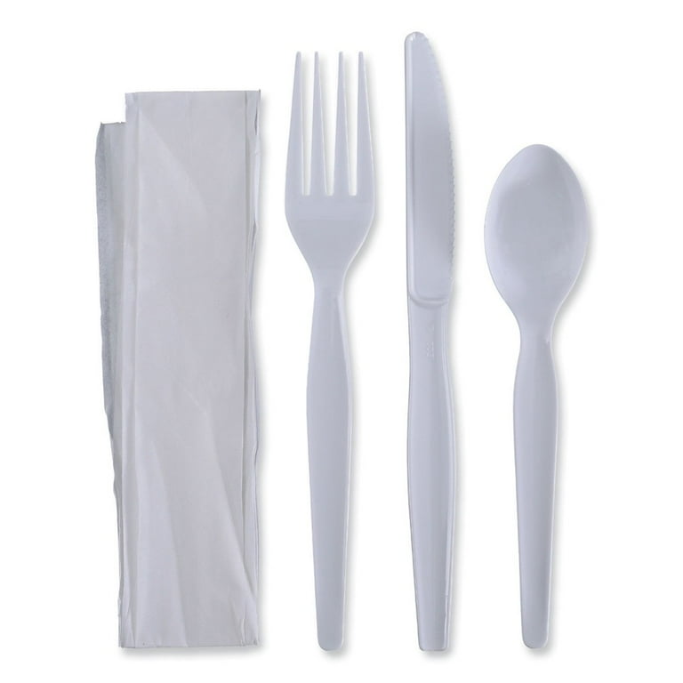 Individually Wrapped Heavyweight Cutlery Set, Fork/Knife/Spoon/Napkin, 250/Carton Individually Wrapped Heavyweight Cutlery Set, Fork/Knife/Spoon/Napkin, 250/Carton