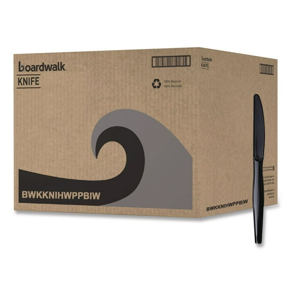 Boardwalk Heavyweight Wrapped Polypropylene Cutlery Knife Black 1000/Carton KNIHWPPBIW
