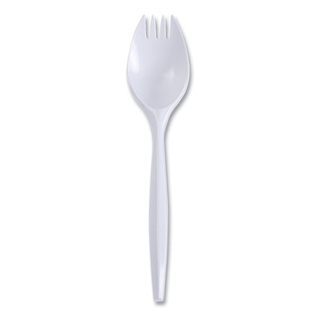 Boardwalk BWKSPRKMWPPWIW Mediumweight Wrapped Polypropylene Spork - White (1000/Carton)