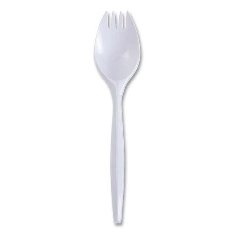 Mediumweight Wrapped Polypropylene Cutlery, Spork, White, 1,000/Carton Mediumweight Wrapped Polypropylene Cutlery, Spork, White, 1,000/Carton