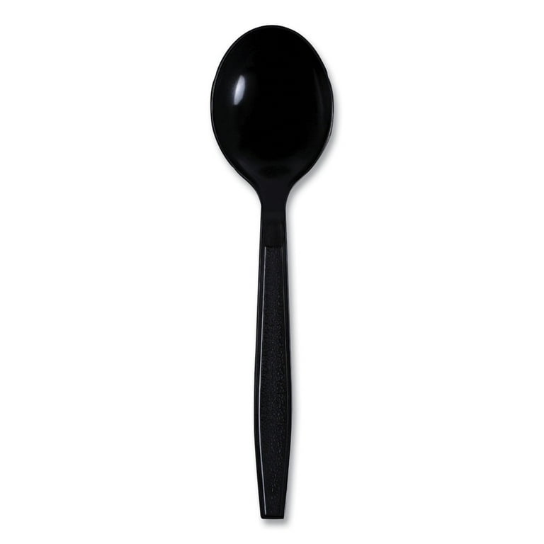 Heavyweight Wrapped Polypropylene Cutlery, Teaspoon, Black, 1,000/Carton Heavyweight Wrapped Polypropylene Cutlery, Teaspoon, Black, 1,000/Carton