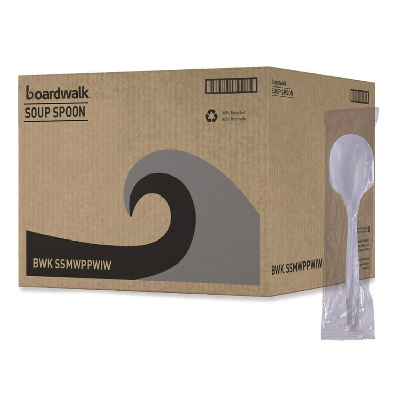 Mediumweight Polypropylene Cutlery, Soup Spoon, White, 1,000/Carton Mediumweight Polypropylene Cutlery, Soup Spoon, White, 1,000/Carton