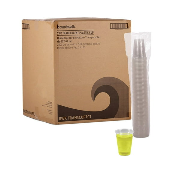 Boardwalk Translucent Plastic Cold Cups 7oz 100/Bag 25 Bags/Carton TRANSCUP7CT