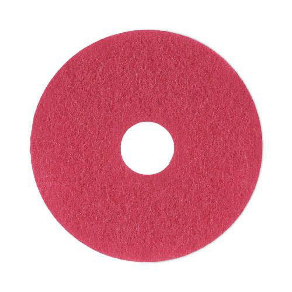 Red 13-Inch Polyester Buffing Floor Pads (5-Pack)