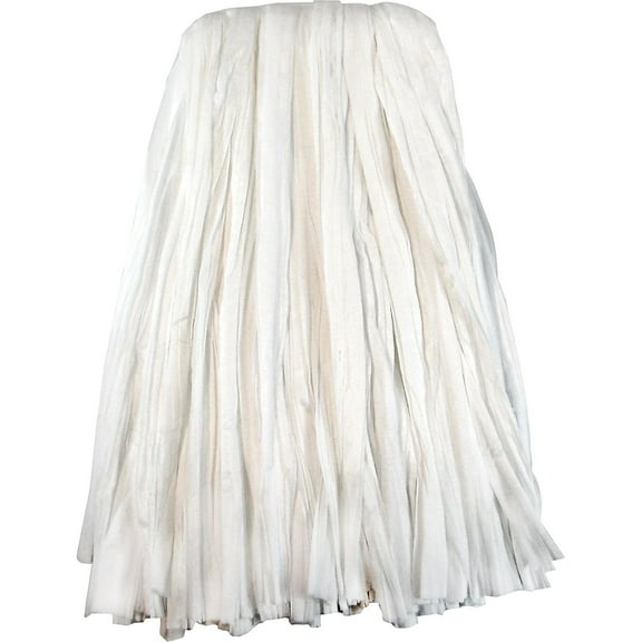 Cut-End Wet Mop Head, Rayon/polyester, Non-Woven, White, 20oz