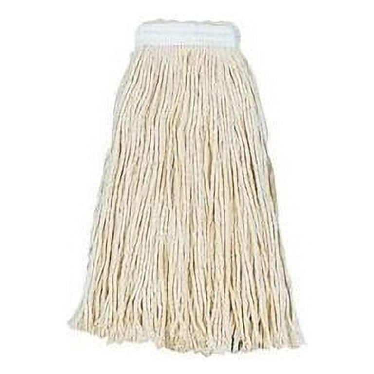 Restaurantware Clean 24 Ounce Replacement Mop Head, 1 Heavy-Duty String Mop Head - Mop Handle Sold Separately, Loop End, White Poly-Cotton Blend Wet