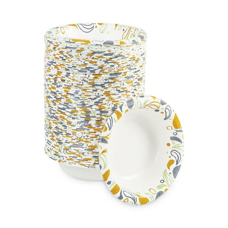 Boardwalk Deerfield Printed Paper Bowl, 12 oz, Coated/Soak Proof, Multicolor, 125/Pack, 8 Packs/Carton