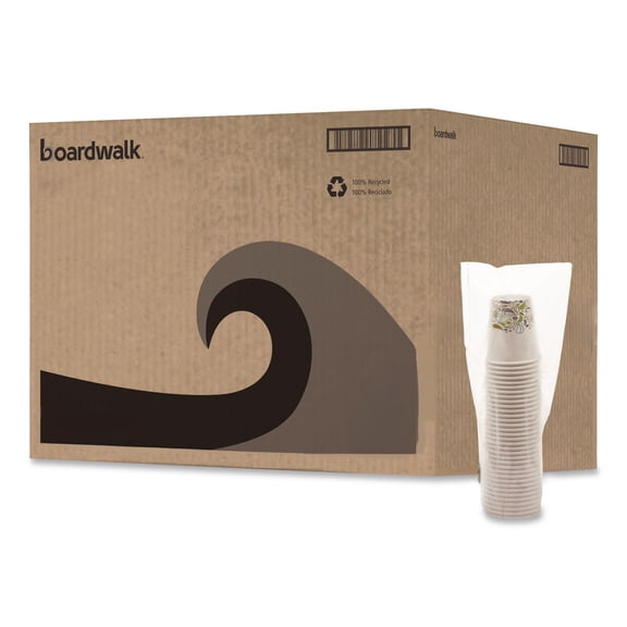 Boardwalk Deerfield Printed Paper Hot Cups, 8 oz, 50 Cups/Sleeve, 20 Sleeves/Carton