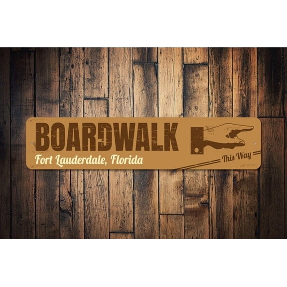 Boardwalk Direction Sign Pointing Hand Sign Custom Boardwalk Sign Boardwalk Decor Boardwalk Gift Beach Sign-Quality Boardwalks - Size: 16 x 4 Inches