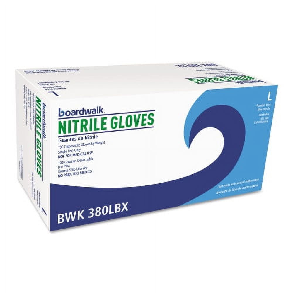 Boardwalk Disposable General-Purpose Nitrile Gloves, Large, Blue, 4 mil, 1,000/Carton, Each