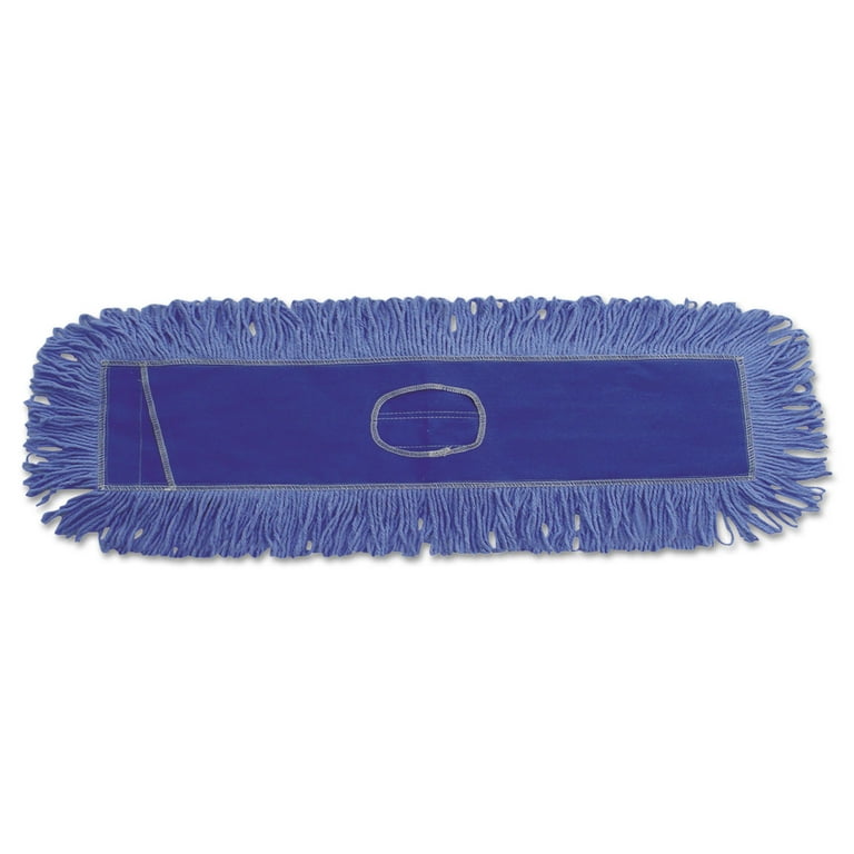 Dust Mop Head, Cotton/Synthetic Blend, 36 x 5, Looped-End, Blue Dust Mop Head, Cotton/Synthetic Blend, 36 x 5, Looped-End, Blue
