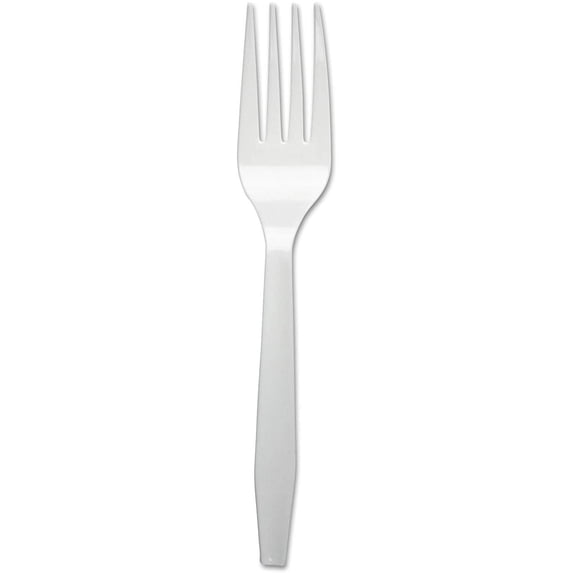Boardwalk FORKMWPS Mediumweight Polystyrene Cutlery, Fork, White, 1000/Carton (BWKFORKMWPS)