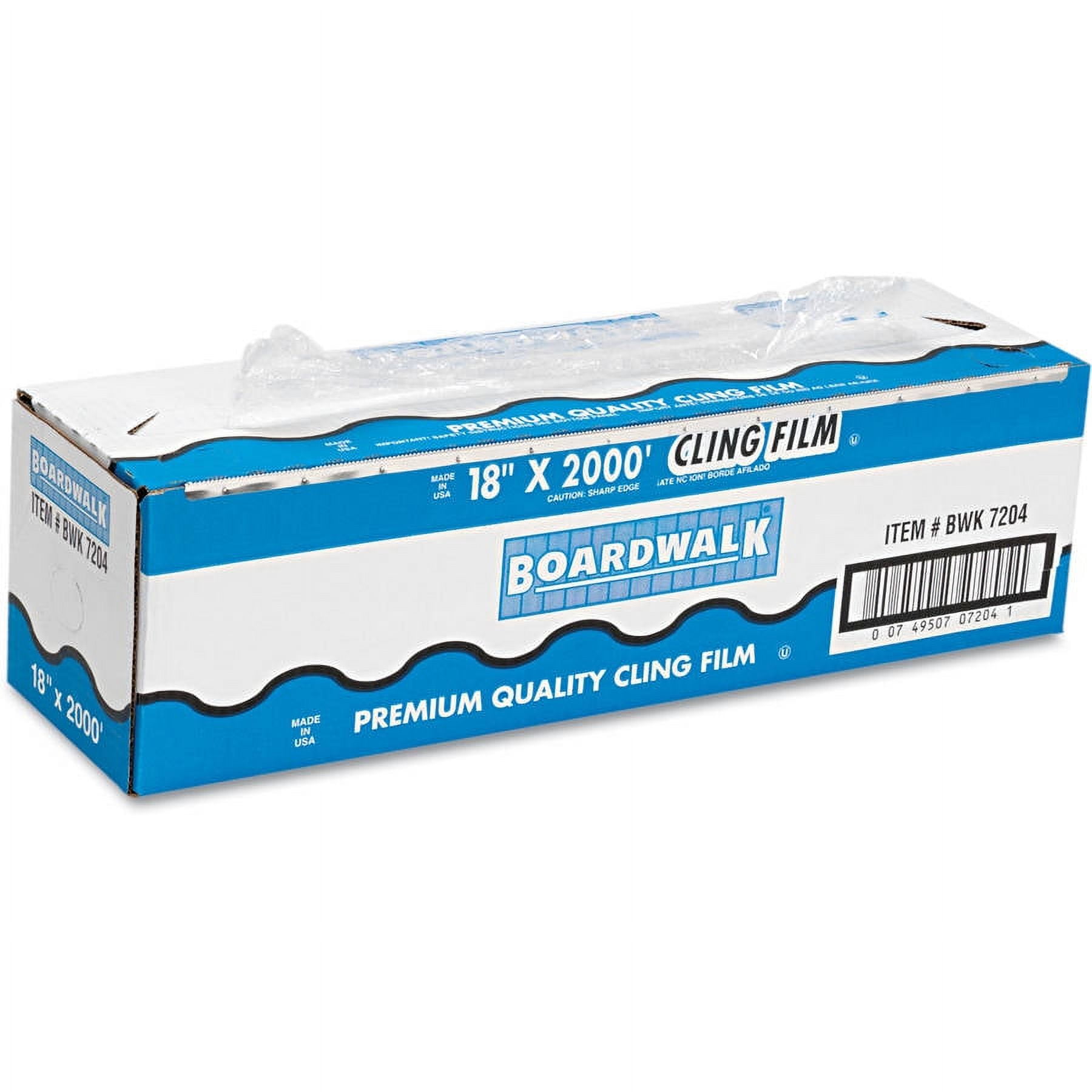 Restaurantware Base 18 Inch x 2000 Feet Cling Wrap, 1 Roll Microwave-Safe  Cling Film - With Removable Slide-Cutter, BPA-Free, Clear Plastic Food