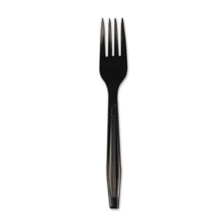 Boardwalk Full Length Polystyrene Cutlery - Black - 1000-Carton