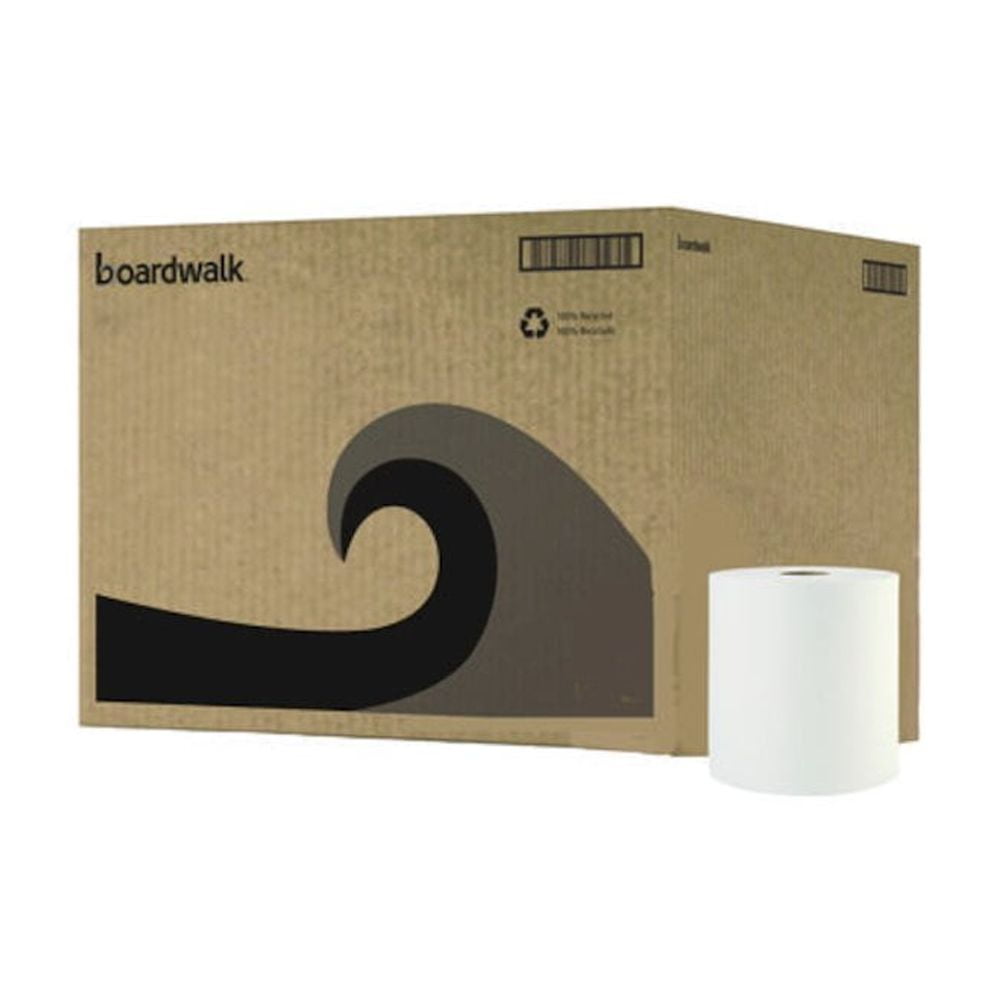 Boardwalk Hardwound Paper Towels, 8" x 800ft, 1-Ply, White, 6 Rolls/Carton