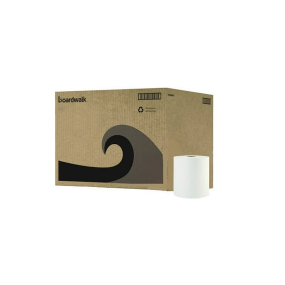 Boardwalk Hardwound Paper Towels, 8" x 800ft, 1-Ply, White, 6 Rolls/Carton