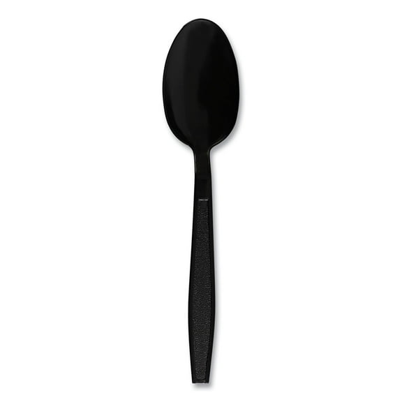Boardwalk Heavyweight Polypropylene Cutlery, Teaspoon, Black, 1000/Carton