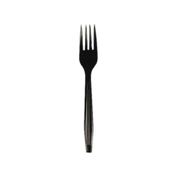 Boardwalk Heavyweight Polystyrene Cutlery, Fork, Black, 1000/Carton