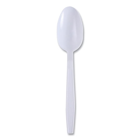 Boardwalk Heavyweight Wrapped Polypropylene Teaspoons, White, Case Of 1,000 Teaspoons