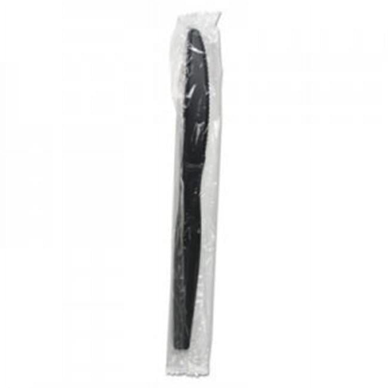 Boardwalk Heavyweight Wrapped Polystyrene Cutlery, Knife, Black, 1000/Carton
