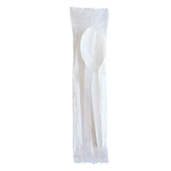 Boardwalk BWKSOUPWHPS Heavyweight Wrapped Polystyrene Soup Spoon Cutlery - White (1000/Carton)