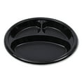 thumbnail image 1 of Boardwalk Hi-Impact Plastic Dinnerware, Plate, 3-Compartment, 10" dia, Black, 125/Sleeve, 4 Sleeves/Carton, 1 of 9