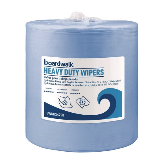12 in. x 12 in. Heavy Duty Hydrospun Wipers - Blue (475/Roll)