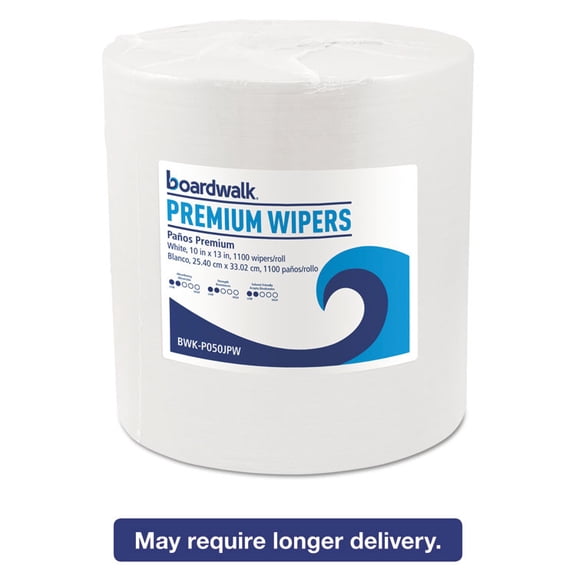 Boardwalk Hydrospun Wipers, White, 10 x 13, 1100/Roll -BWKP050JPW
