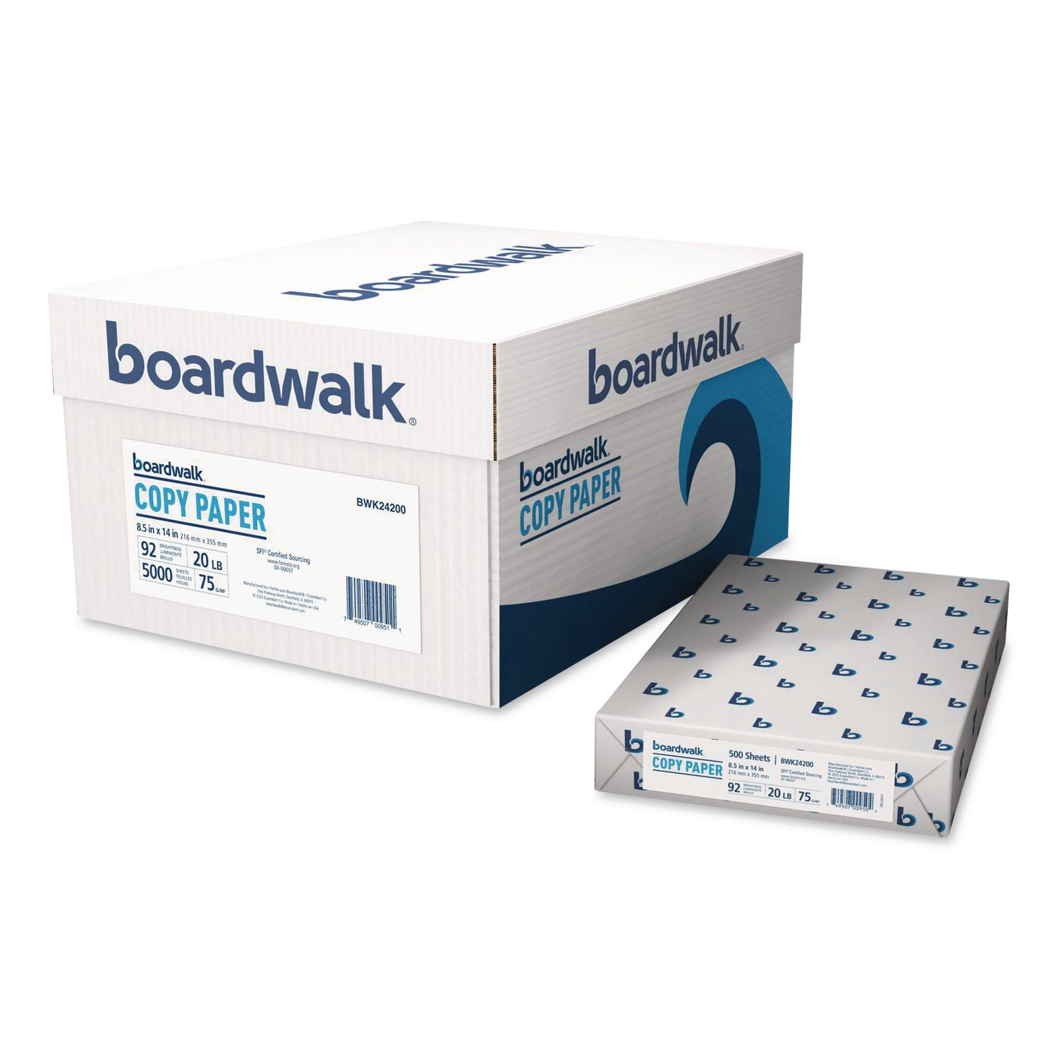 8.5 in. x 14 in. 20 lbs. Bond Weight 92 Bright Legal Size Copy Paper - White (10-Reams/Carton)