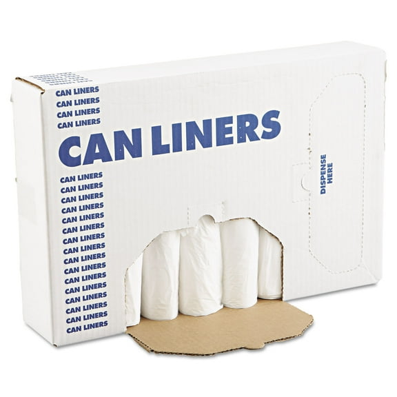 Boardwalk Low-density Waste Can Liners, 16 Gal, 0.4 Mil, 24" X 32", White, 500/carton