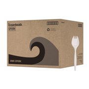 Boardwalk Mediumweight Polypropylene Cutlery Spork White 1000/Carton