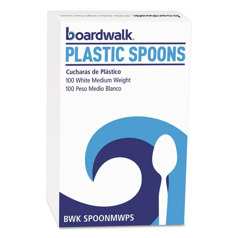 Mediumweight Polystyrene Cutlery, Teaspoon, White, 100/Box Mediumweight Polystyrene Cutlery, Teaspoon, White, 100/Box