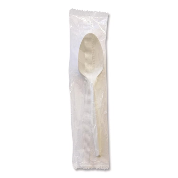Boardwalk Mediumweight Wrapped Polypropylene Disposable Spoons, White, 1,000/Carton