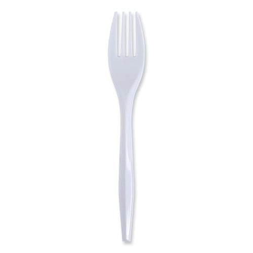Mediumweight Polypropylene Cutlery, Fork, White, 1,000/Carton Mediumweight Polypropylene Cutlery, Fork, White, 1,000/Carton