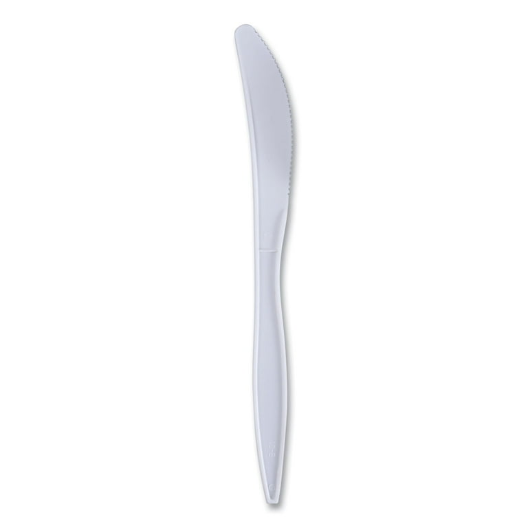 Mediumweight Wrapped Polypropylene Cutlery, Knives, White, 1,000/Carton Mediumweight Wrapped Polypropylene Cutlery, Knives, White, 1,000/Carton