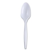 Boardwalk Mediumweight Wrapped Polypropylene Cutlery, Teaspoon, White, 1,000/Carton