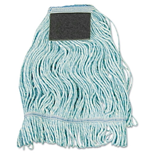 Mop Head, Loop-End, Cotton With Scrub Pad, Medium, 12/Carton BWK902BL
