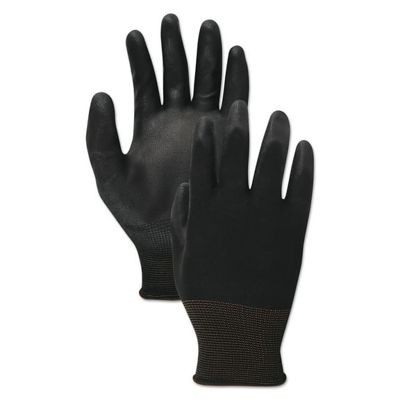 Boardwalk Palm Coated Cut-Resistant HPPE Glove, Salt and Pepper/Black, Size 8 (Medium), 1 Dozen -BWK000298