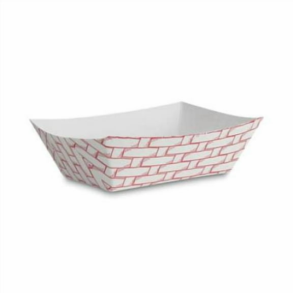 Boardwalk Paper Food Baskets, 1 lb Capacity, Red/White, 1,000/Carton (30LAG100)