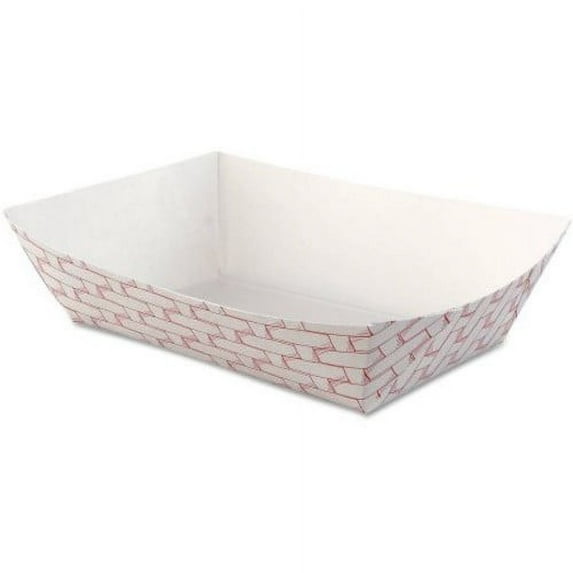Boardwalk Paper Food Baskets, 2.5 lb Capacity, Red/White, 500/Carton -BWK30LAG250