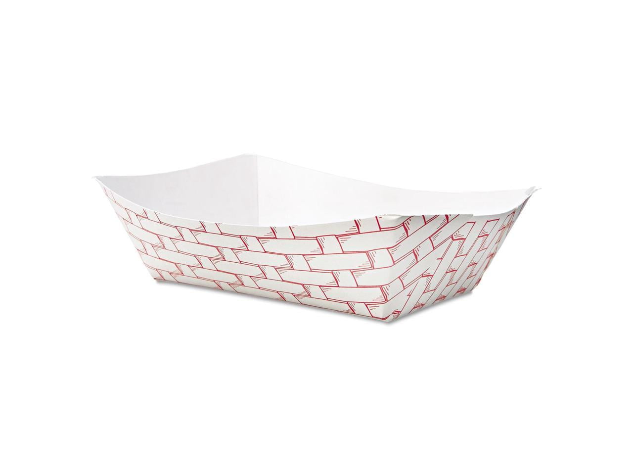 Classic Red & White 3 lb Paperboard Food Serving Basket