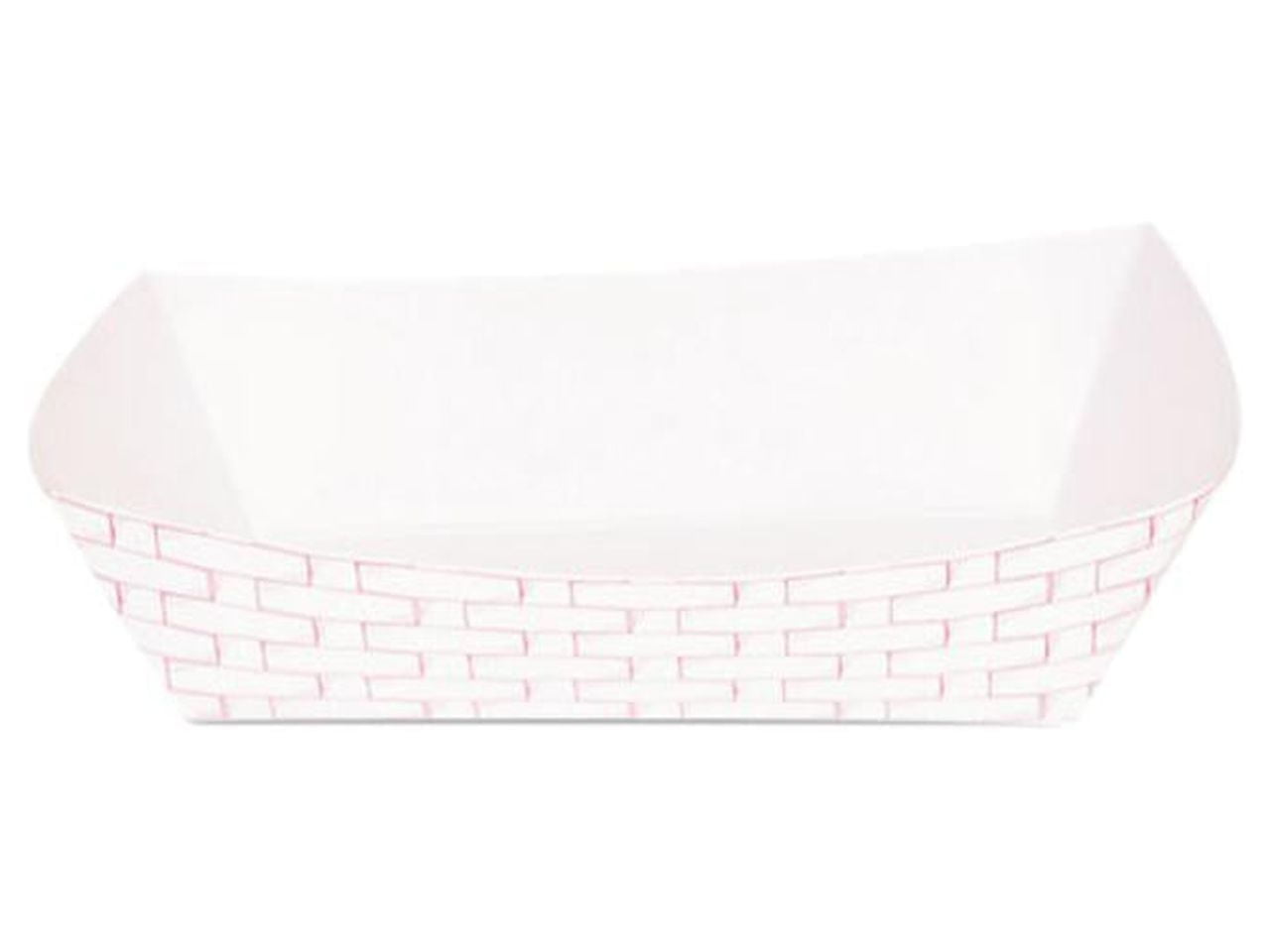 Boardwalk Paper Food Baskets, 5 lb Capacity, Red/White, 500/Carton