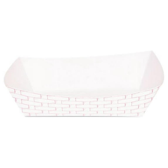 Boardwalk Paper Food Baskets, 5 lb Capacity, Red/White, 500/Carton -BWK30LAG500