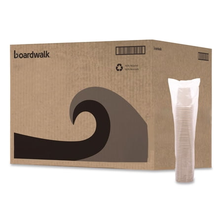 Boardwalk 10 oz White Polycoated Paper Hot Cups, 1000/Carton