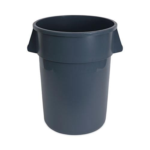 Boardwalk Round Waste Receptacle, 44 gal, Plastic, Gray